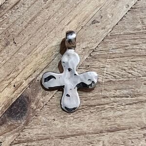 Sterling Silver hammered Christian religious Cross necklace Pendant charm